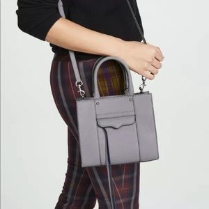 USED Rebecca Minkoff MAB Mini Saffiano Leather Tote Bag, Grey